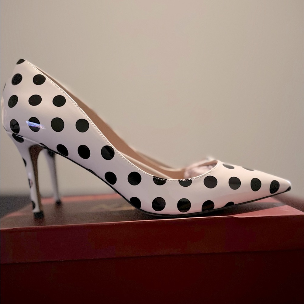 White Polka Dot Heels
